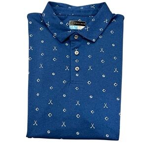 PGA Tour Shirt Mens XL Blue Short Sleeve‎ Lightweight Breathable Golf Polo Pro